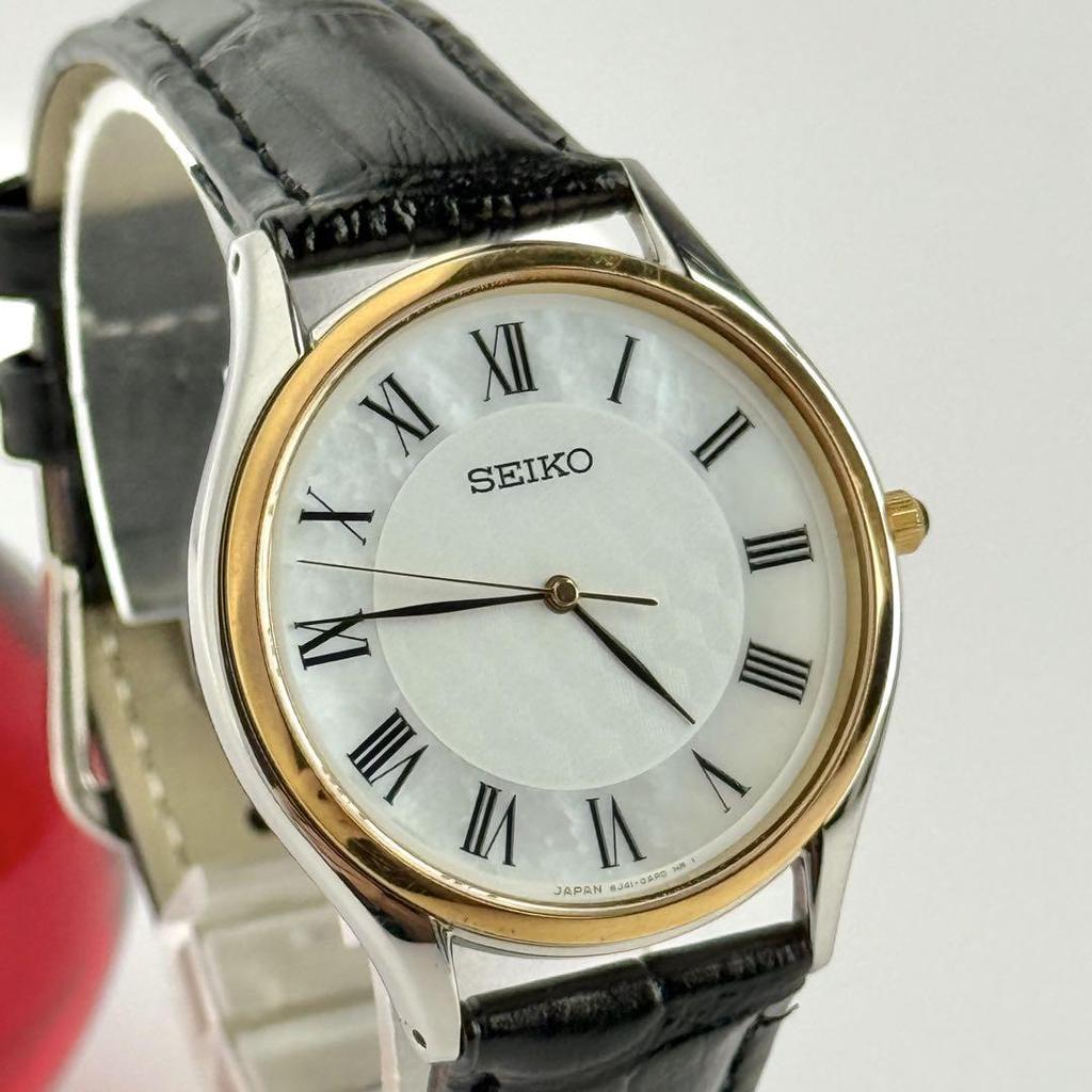 [USED] Seiko White Shell 8J41-0AJ0 Unisex Strap Watch 590