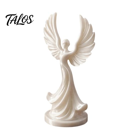 Small Angel Statue 3D Printed Dancing Figurine, Modern Winged Women Statue, Collectible Decorative Sculpture for Living Room, Bedroom, Bookshelf