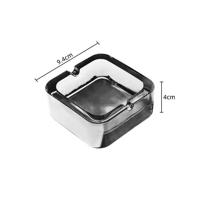 Household Crystal Glass Ashtray Small Exquisite Fashionable Square Cigarette Cup Luxury for Living Room Hotel High-end Ashtray