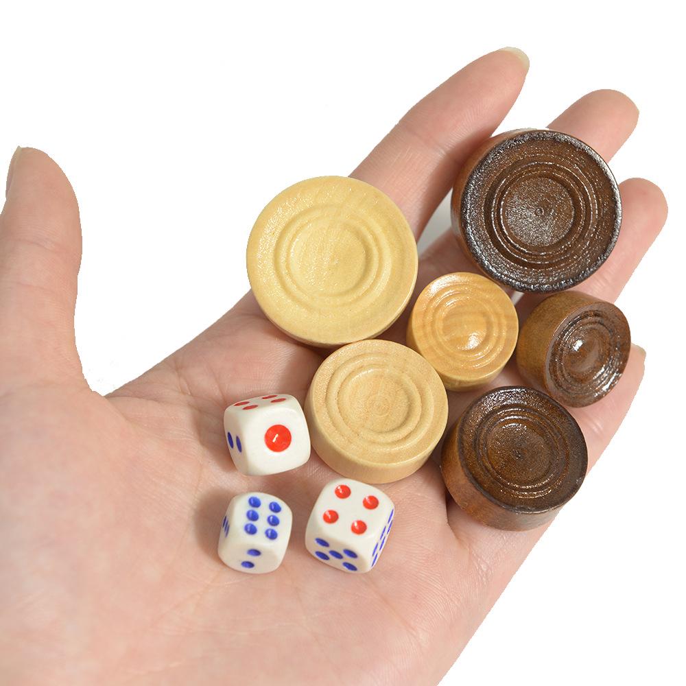 Set de Backgammon de Madera Premium: Portátil, Plegable, Varios Tamaños - Perfecto para Juegos Educativos, Casuales o de Fiesta