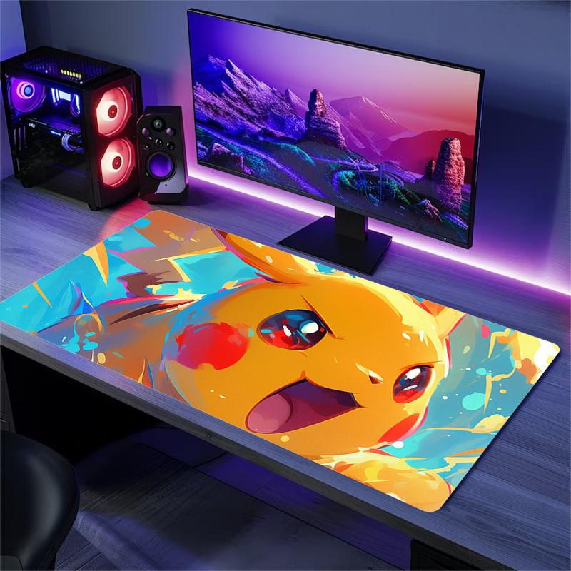 Pikachu Print Cushion Non-slip Laptop Tablet Big Mousepad XXL Mat Mini PC Playmat With Lock edge