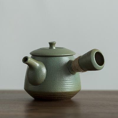 Ceramiczny czajniczek z zielonym szkliwem Kreatywny zestaw do herbaty Kung Fu