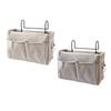Bedside Hanging Storage Bag Nightstand Hanging Bag Cotton Linen Bedside Storage Pocket  Basket for Bunk Bed Dorm Rooms