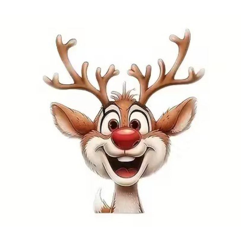 1pc PVC Reindeer Car/motorcycle Sticker, Personalized Scratch Cover, Holiday Gift.