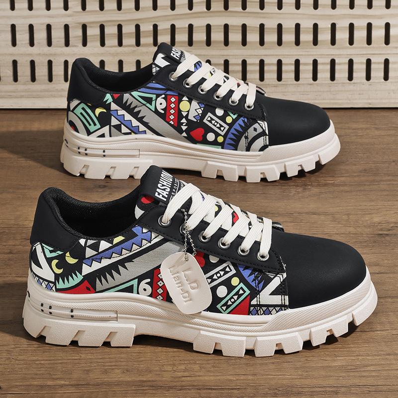 Höst Vår Nya Herrskor Mode Personlighet Trendiga Skor Låg Topp Plattform Casual Enkla Skor Arbete Sport Brädskor