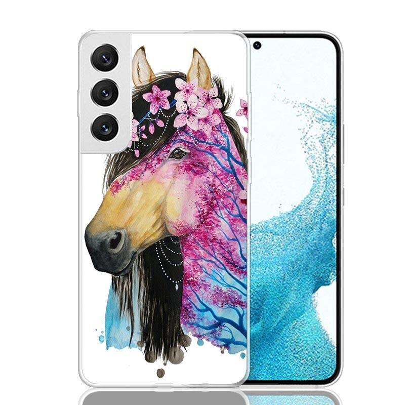 Animal Oil Painting Horse Phone Case For Samsung Galaxy S26 S25 Edge S24 S23 FE S22 Ultra S21 Plus S20 + Fundas Cover Coque Gala