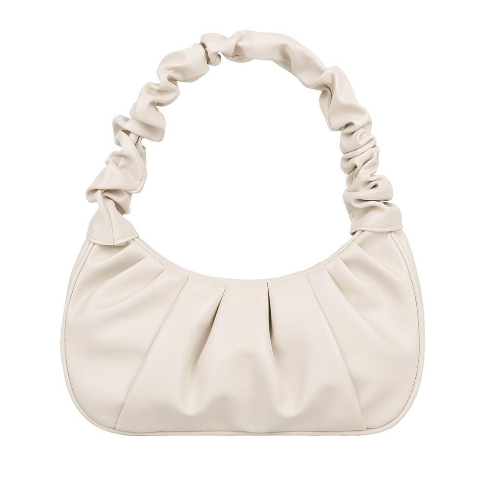 Versatile Pleated PU Leather Handbags Women Fashion Daily Shoulder Bags MIT