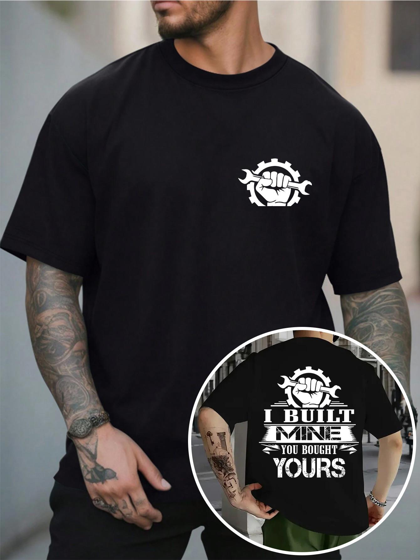 Niu Wang Selected Products Casual Short-Sleeve T-shirt - Navy Blue Bold Letter Graphic Print M