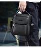 Mens Vintage Fashion Sling Bag Large Capacity Solid Pu Leather Message Bag One Shoulder Bag with Handle