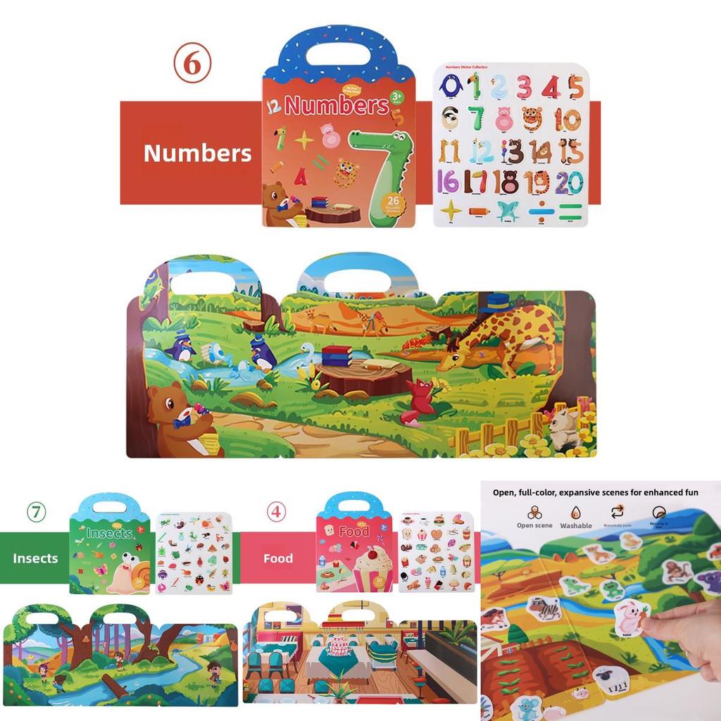 Early Learning Sticker Book For Kids With Animal And Fruit Scenes For Focus And Cognitive Skills
