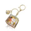 Crystal Gold Lucky Cat Keychain Pendant – Flowing Sand Figurine Ornament