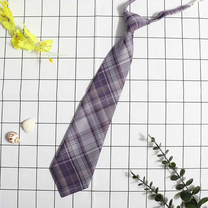 Jk Small Tie Female College Style Lazy Japanese Plaid Uniform Shirt Tie Student Ins Men'S And Women'S Short Styles Free Of Charge