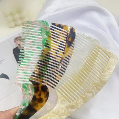 Leopardenmuster Acetat Kamm Haaraccessoires Handgehaltener Make-up-Kamm Haarstyling-Werkzeug Antistatische Frisierkämme