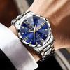 Herrenuhr Wasserdicht Leuchtende Uhr Rhombus Spitze Glas Doppelkalender Trend Freizeit Uhr Herren
