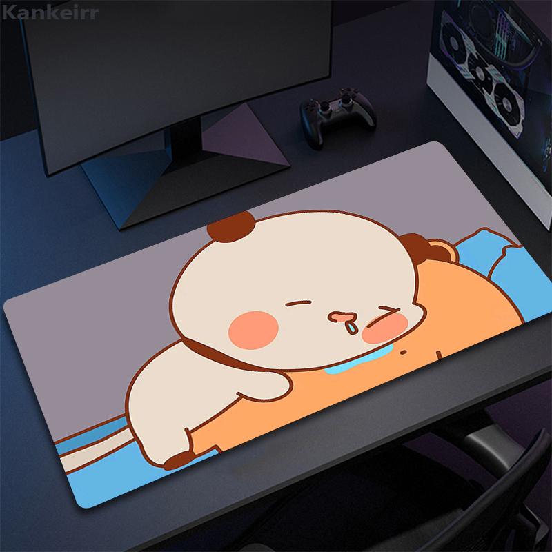 Super süßer Bär Cartoon Schreibtischunterlage Büro Computer Schreibtischmatte Tastatur Großes Mauspadd Laptop Kissen Rutschfest für PC Kawaii Schreibtischunterlage