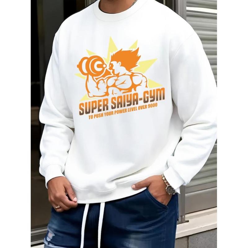 

Dragon Ball Men s Oversized Crew Neck Sweatshirt, Modal-Cotton Mix, Loose Stretch Comfort Street Style S