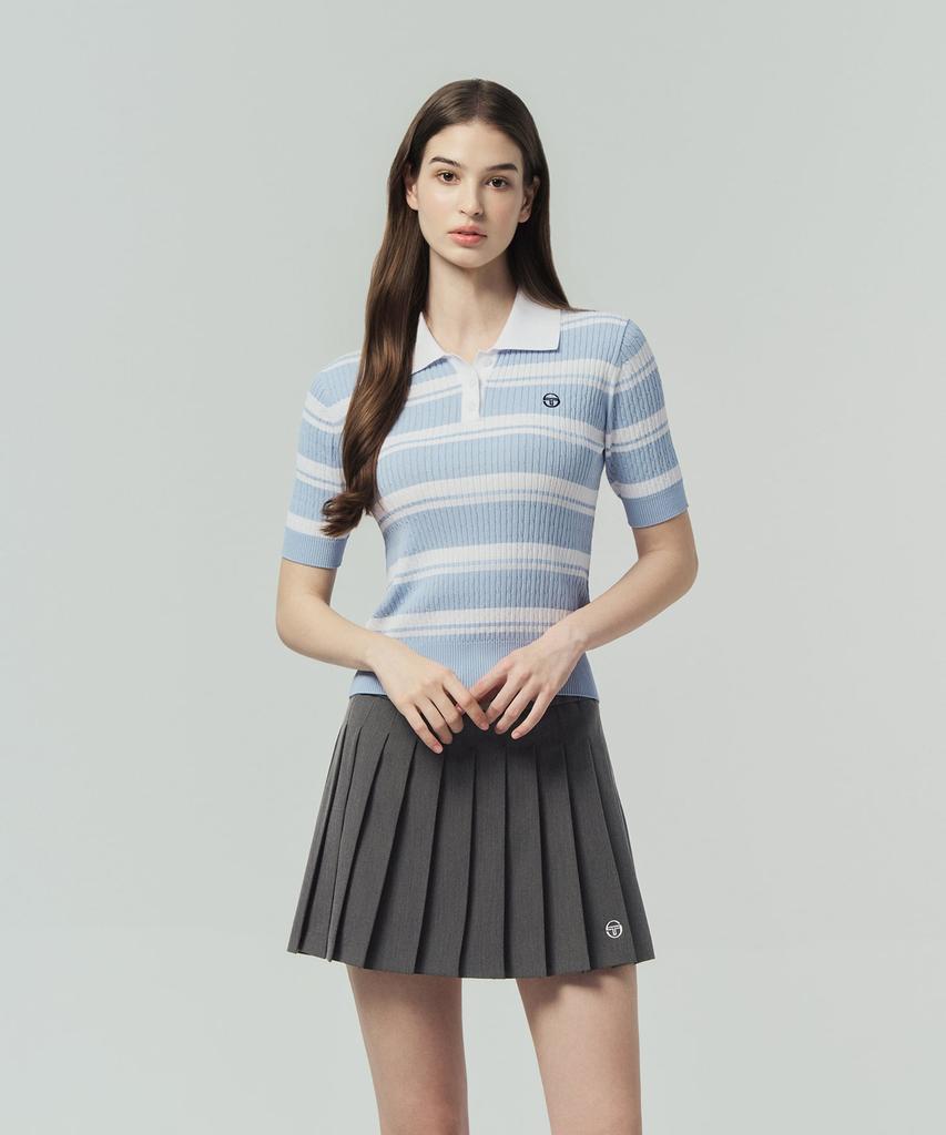 SERGIO TACCHINI W Fresca Knit Cable Short Sleeve Polo