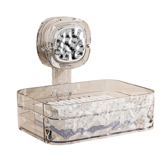 Suction Cup Soap Dish with Drain Holes Strong Load-bearing Easy to Install