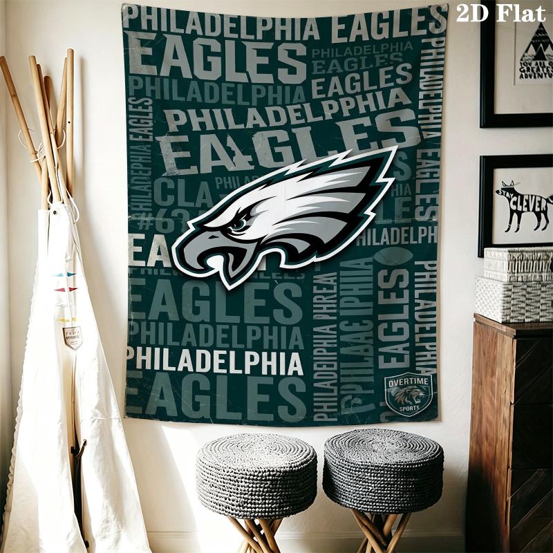 Philadelphia Eagles Wandteppich Ästhetisches Wandbehang Gedruckter Stoffdecke Dekorative Wandteppiche für Schlafzimmer Wohnzimmer Heimdekoration