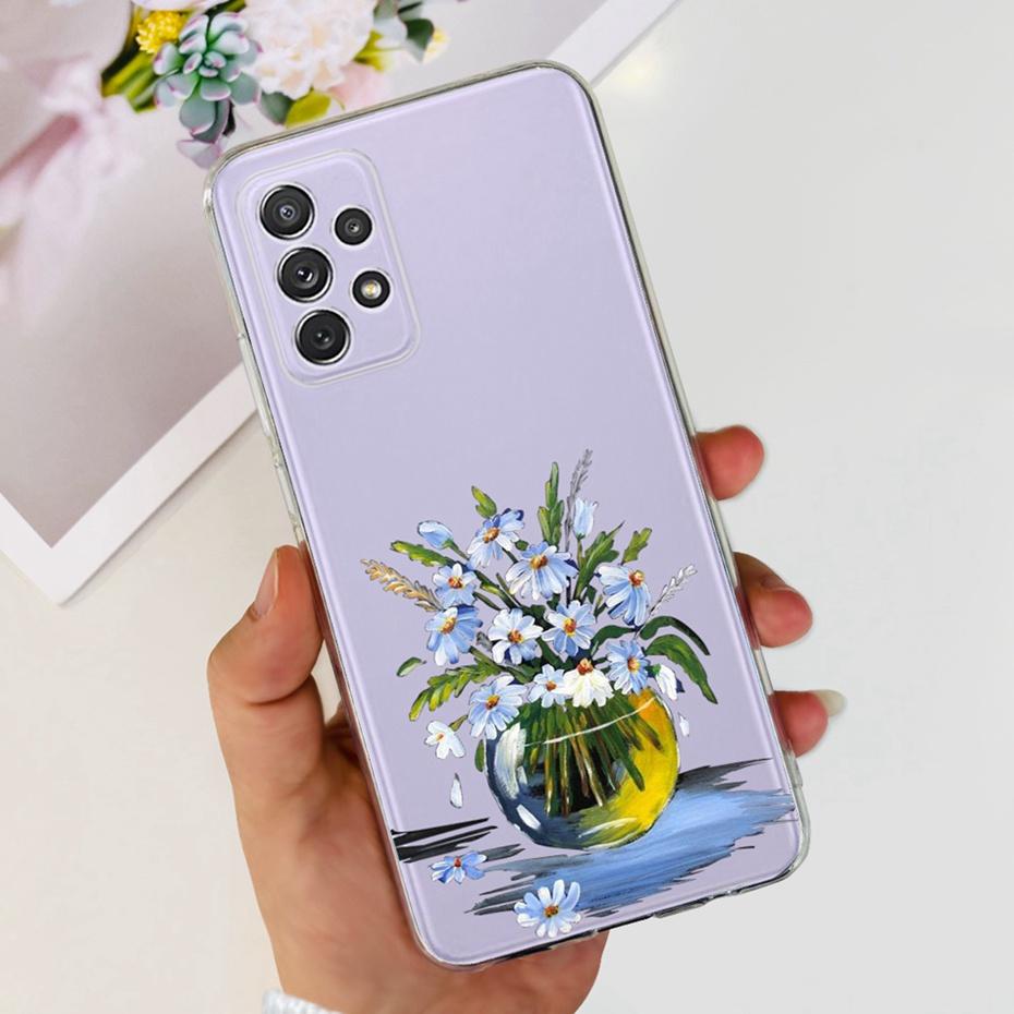 For Samsung Galaxy A32 SM-A325F Cute Flower Cat Pattern Phone Case For Samsung A32 4G Soft Silicone TPU Back Cover