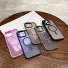 Fashion Purple Stripe Clear Magsafe Case for iPhone 16 14 15 Plus 11 12 13 15 Pro Max Wireless Charging Magnetic Matte Cover