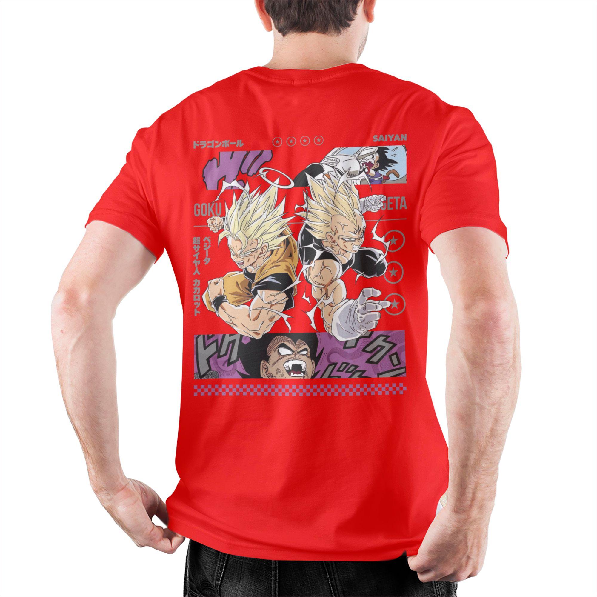 

Mens TShirt goku vegeta DDragon Ball Leisure Cotton Tees Short Sleeve T Shirt Crewneck Tops Graphic Printed M