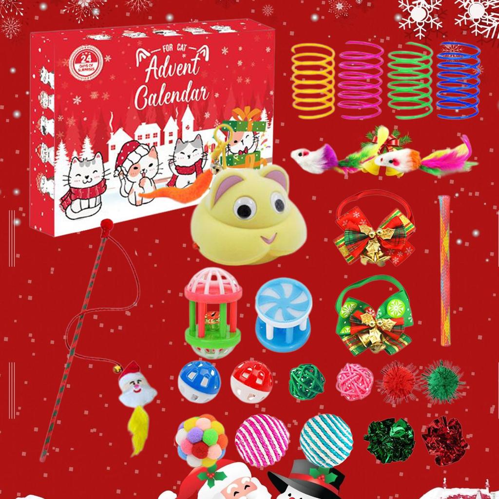 Cat Calendar Advent 2025 Christmas Toys Kitten Countdown Calendar For Kitten 24 Days House Training Couch Pet Lovers