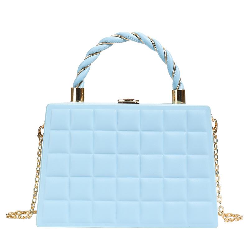 New Pressure Shell Square Portable Box Bag Women's Spring Texture Chain Single Shoulder Oblique Span Bag
