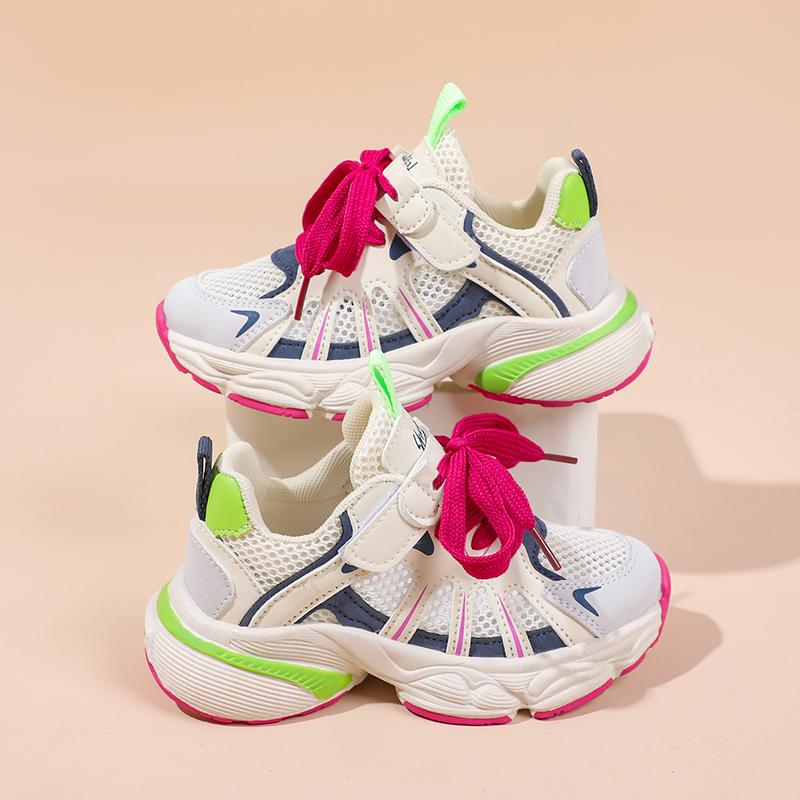 

Kids Sneakers Thick Soft Sole Mesh Breathable Children Running Shoes Hook&loop 2025 New Boys Girls Sports Shoes Handsome Trendy 26 Яскраво-рожевий