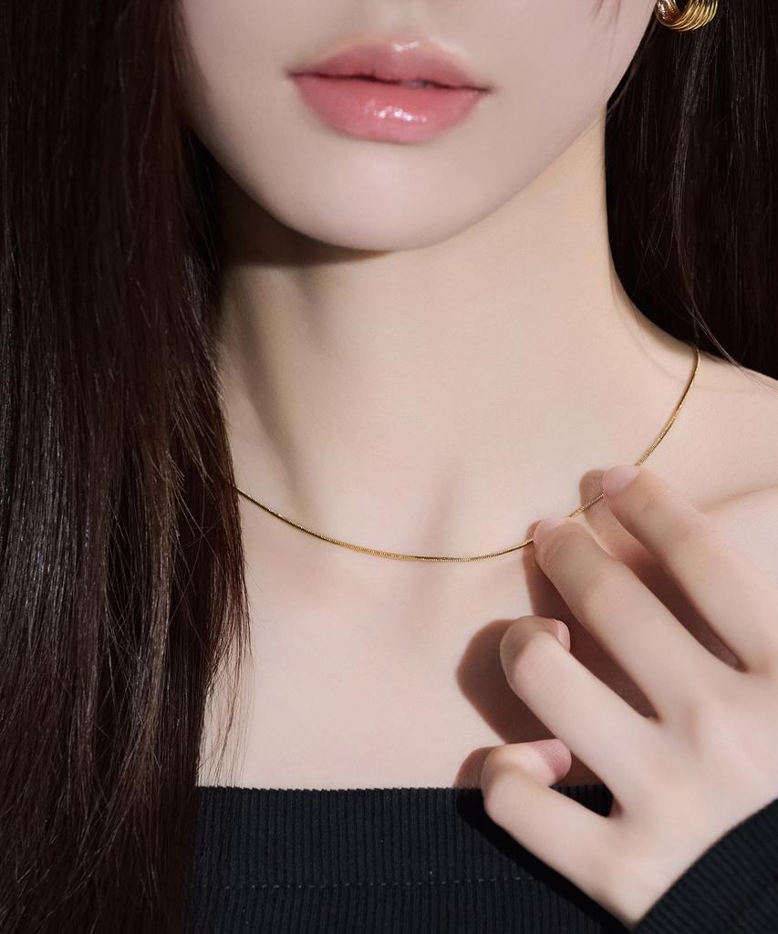 Goldndear 14Kgp Daily Simple Snake Chain Necklace
