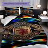 Manchester Emblem Display Bedding (1 * duvet cover + 2 * pillowcase, without core) 2D Flat Bedding set Christmas birthday gift