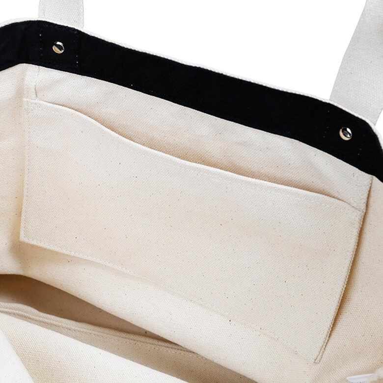 Dean & Deluca Canvas Tote Bag for Men and Women, Large Capacity, A4 Size, Solid Color, Can Also Be Used as a Shopping Bag