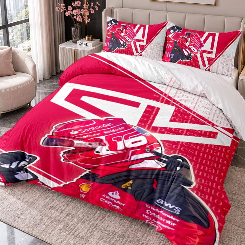 Charles Leclerc 3-teiliges Bettwäsche-Set Bettbezug mit zwei Kissenbezügen für Schlafzimmer Heimdekoration