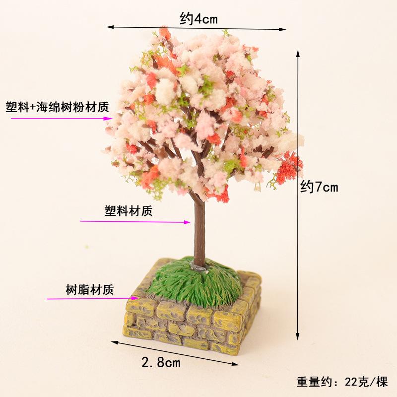 Doll House Mini Garden Simulation Cherry Blossom Willow Tree Landscaping Plant Ornaments Micro Landscape Sand Table Scene Prop Model