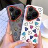 Huawei Pura80 Ultra Pura 80 Pro + 80 Pro Cover Personalized Color Triangle Pattern Plain Leather Built-in Magnetic Case