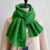 100 pure wool knitted scarf women's winter couple's simple and versatile solid color thickened scarf men's high-end shawl