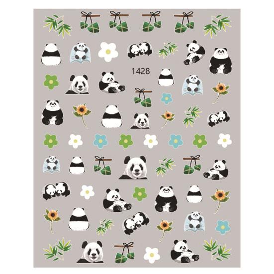 Cute Panda Leaf Design Nail Sticker Decorative Paste Easily Self-Adhesive DIY Paper Nail Art Stickers Nail