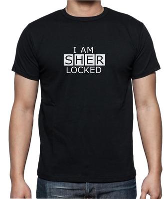 SHER LOCKED - FUNNY SHERLOCK HOLMES SLOGAN Mens Womens Kids T-Shirt