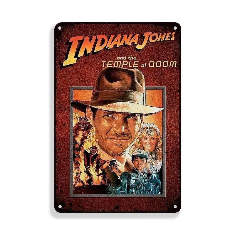 Classic Movie Tinplate Poster Indiana Jones Metal Sign Retro Industrial Wall Decor Plaque Bar Garage Home Tin Sign Art Plates