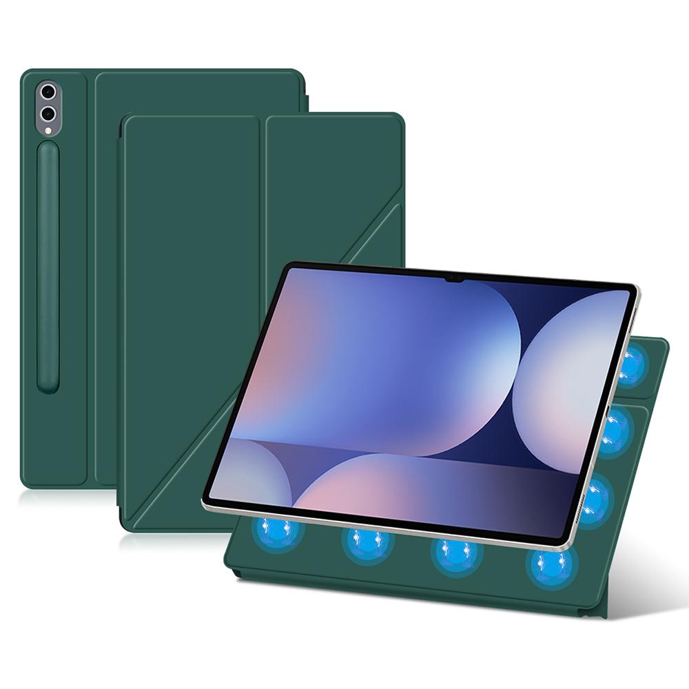 

Для Samsung Galaxy Tab S10 Ultra/S9 Ultra Чохол Підставка Орігамі Штучна Шкіра Магнітна Кришка для Планшета Green