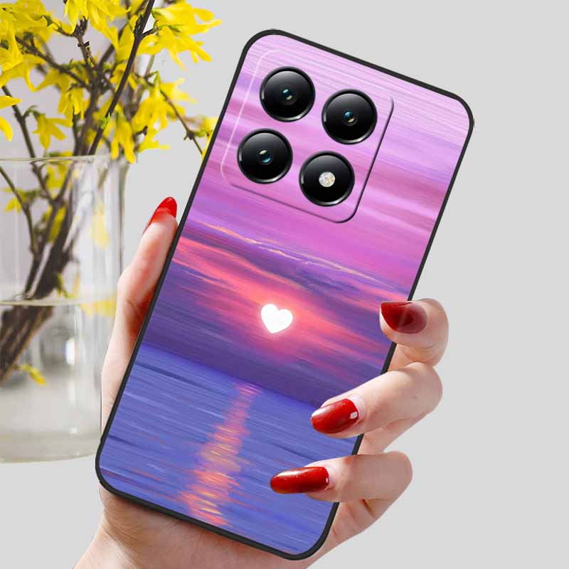 For Xiaomi 14T / 14T Pro Case Fashion Black TPU Marble Painted Cover for Xiaomi 14T Pro Shockproof Shell Capa Silicon Bag 6.67''