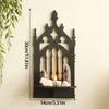 Black Wood Gothic Throne Shape Wall Shelf Handcrafted Display Storage Rack Organizers For Art Plant Home Interior Decors