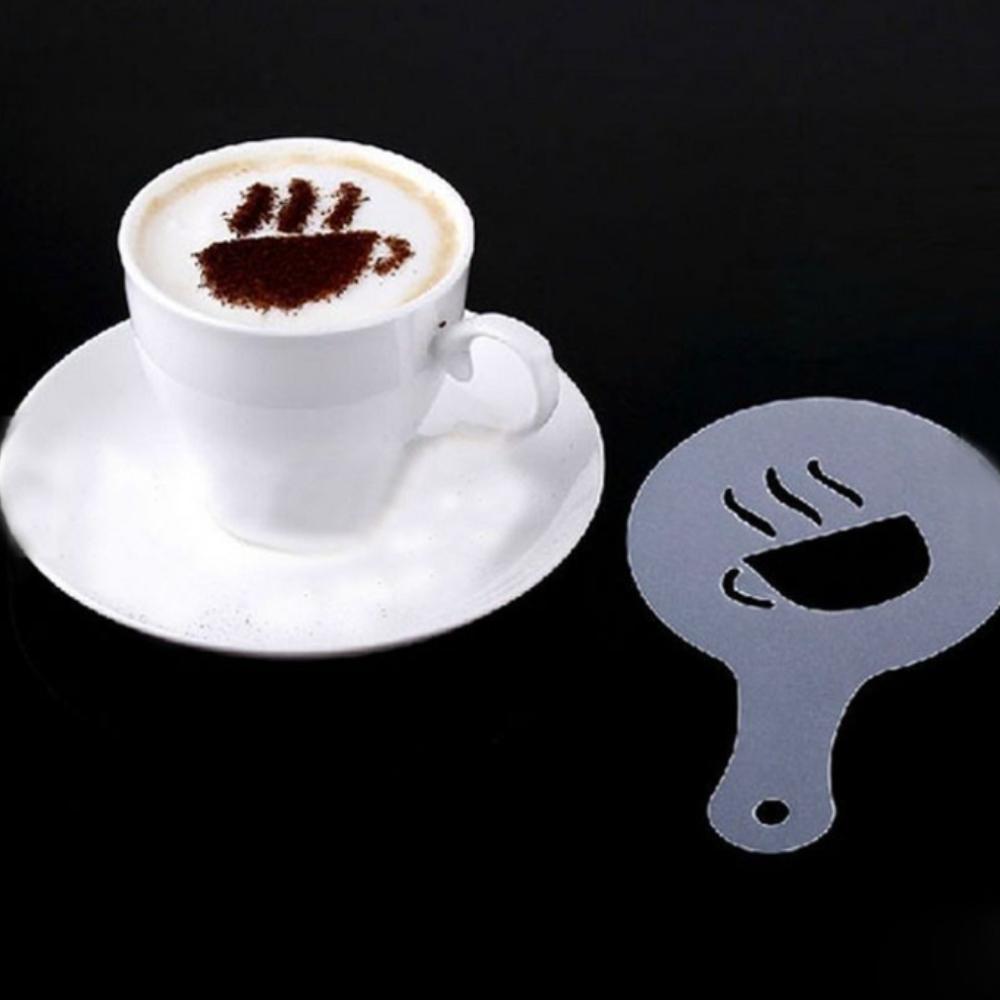 16PCS Coffee Stencils Fancy Coffee Printing Model Milk Cake Stencils Cappuccino Mold Cake Drawing Mould Home Kitchen Supplies