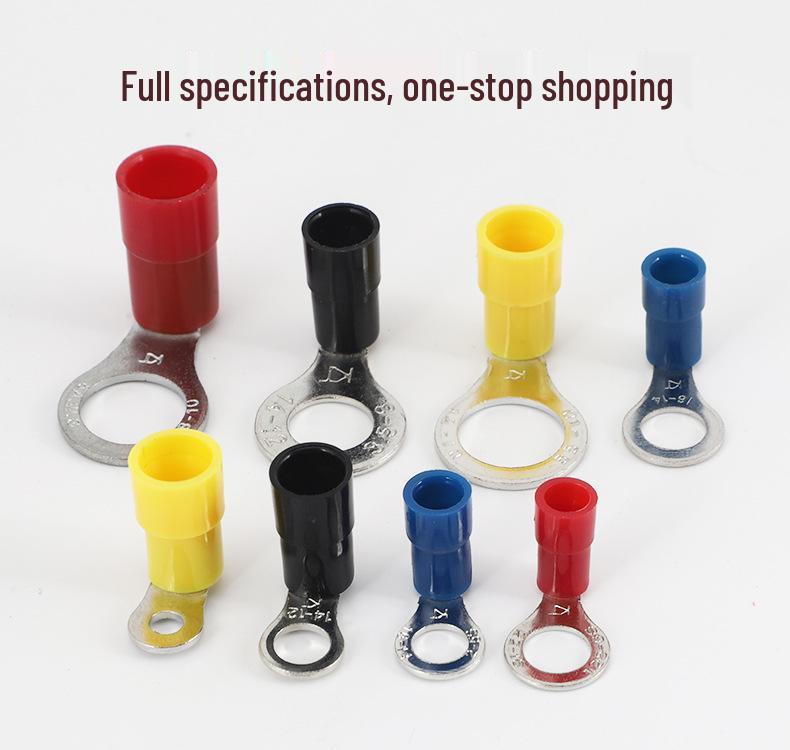 Kaishtong Right Angle Copper Wire Lug - Nylon Round RNYBS1.25-6, 80° Bend Terminal