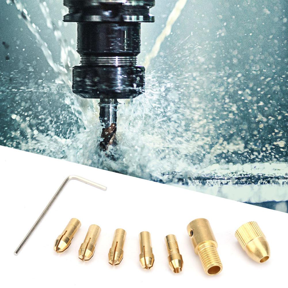 7 Pcs 0.5 3mm Electric Drill Bit Collet Micro Twist Drill Chuck Tool Adapter (3.17mm )