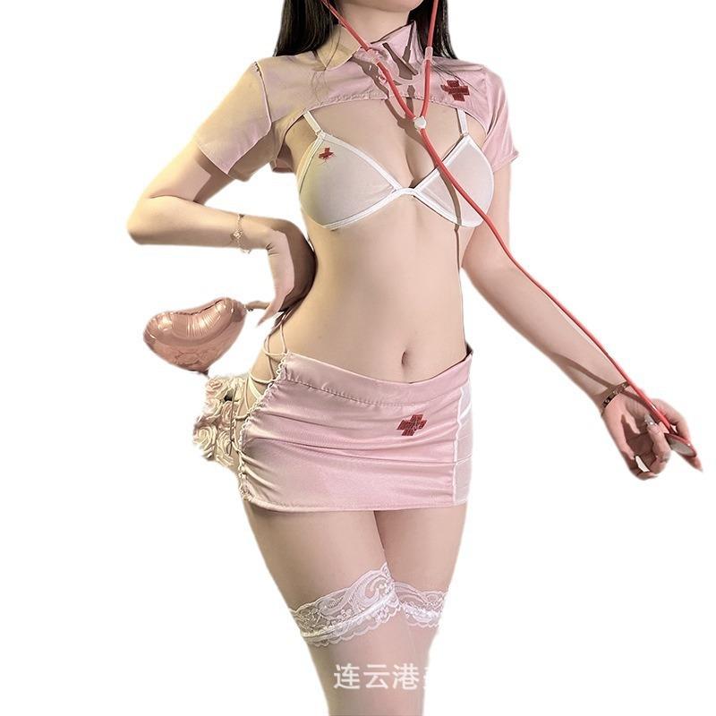 Sexy Lingerie Uniform Os Nurse Cosplay Pure Lust Hollowed Out Cute Maid Flirting Pajamas Free Hot