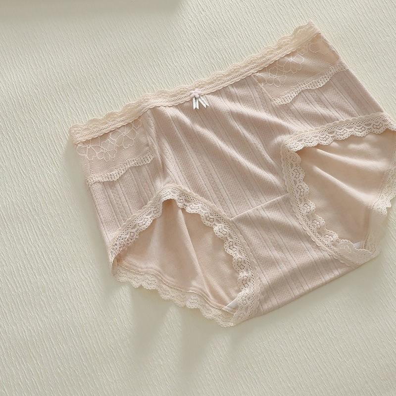 Sous-vêtements pour femmes à taille moyenne : doux, confortables, respirants et respectueux de la peau, culottes mignonnes en dentelle pour un usage quotidien