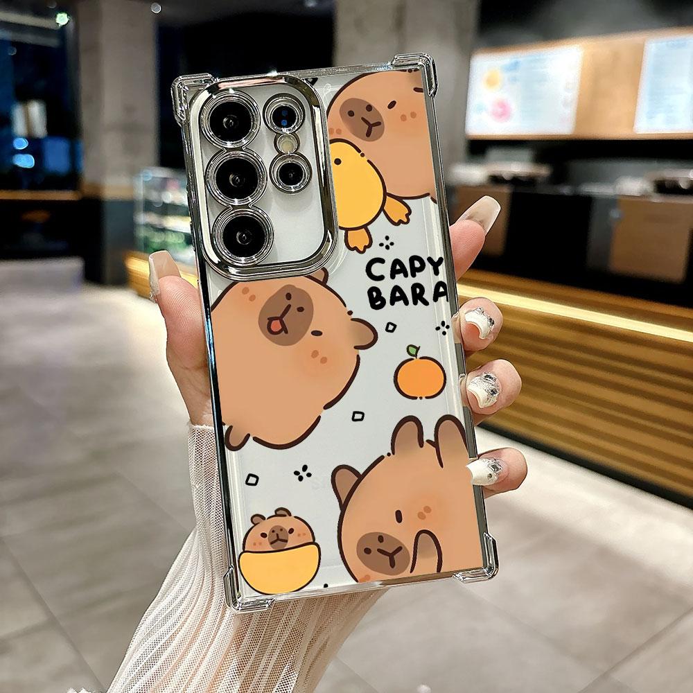 

Capybara Cartoon Animal Funda For Samsung S26 Ultra Phone Case For Galaxy S25 FE S26 S24 S23 S22 S21 Ultra S20 Plus Clear Cover Galaxy S20 FE
