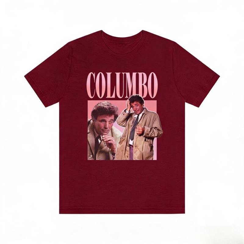 Columbo Fan Retro 90s Vintage Bootleg Rap Meme Holiday Fashion Valentines Day Printed TShirt Tops Gift Summer Shortsleev
