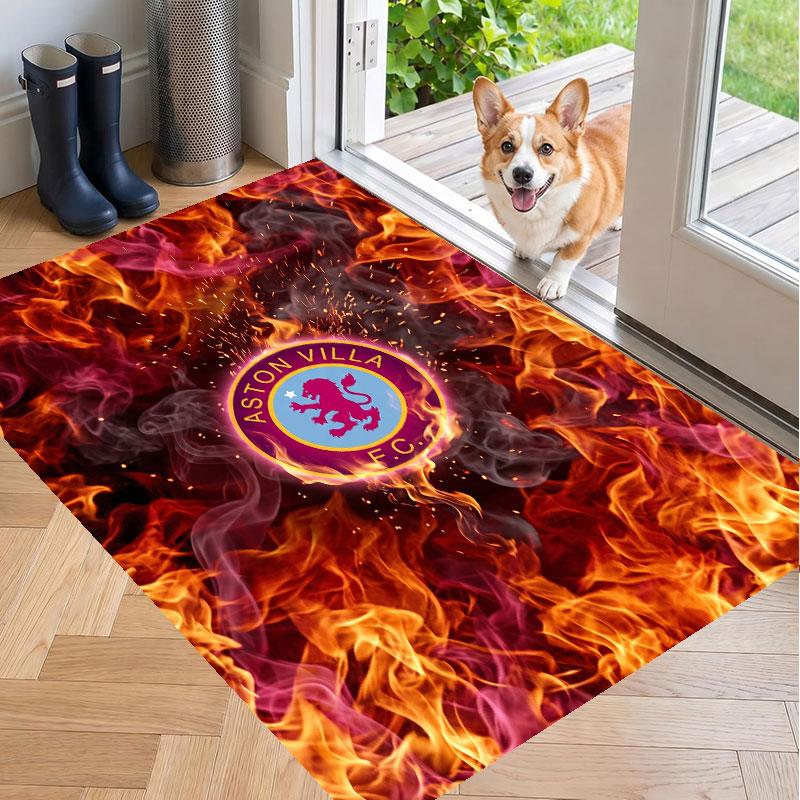 Soft Floor Carpet Aston Villa Football Pattern Area Rug Decorative Mat For Home Room Decoration